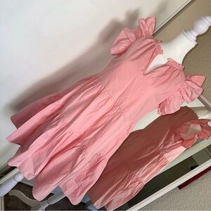 Cotton tiered Pink smocked Ruffled Dress A Loves A size XS
